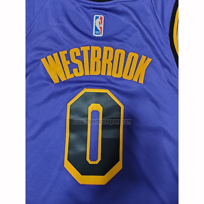 Camiseta Los Angeles Lakers Russell Westbrook NO 0 Statement 2022-23 Violeta